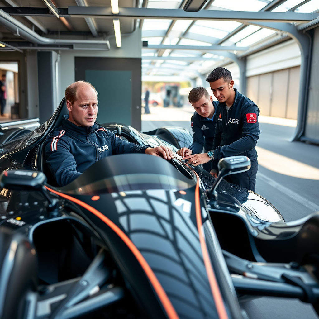 Prince William gets behind wheel of electric Formula E racing car